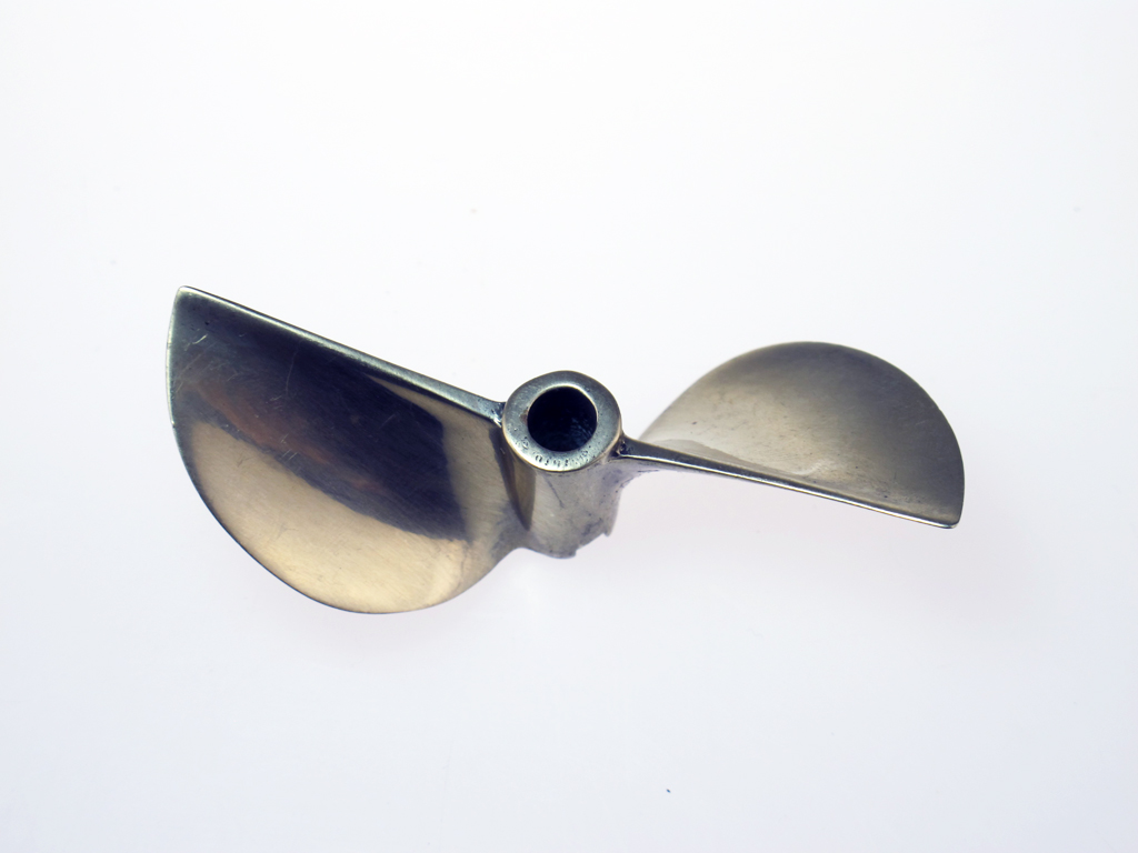 (image for) 70mm Diameter 2 Blade Cast Copper Propellor for 1/4" Shaft